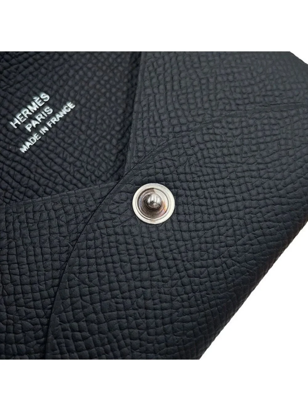 Hermes Card Case Calvi Black Epsom Business